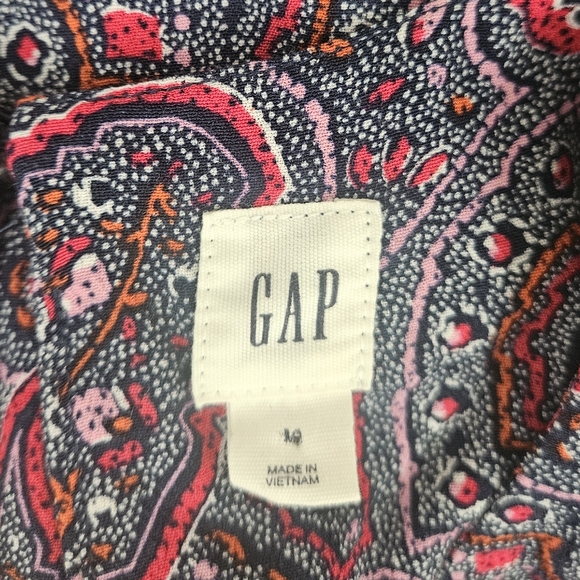 NWOT Gap red purple floral shirred swing dress Womens Medium - Picture 5 of 11